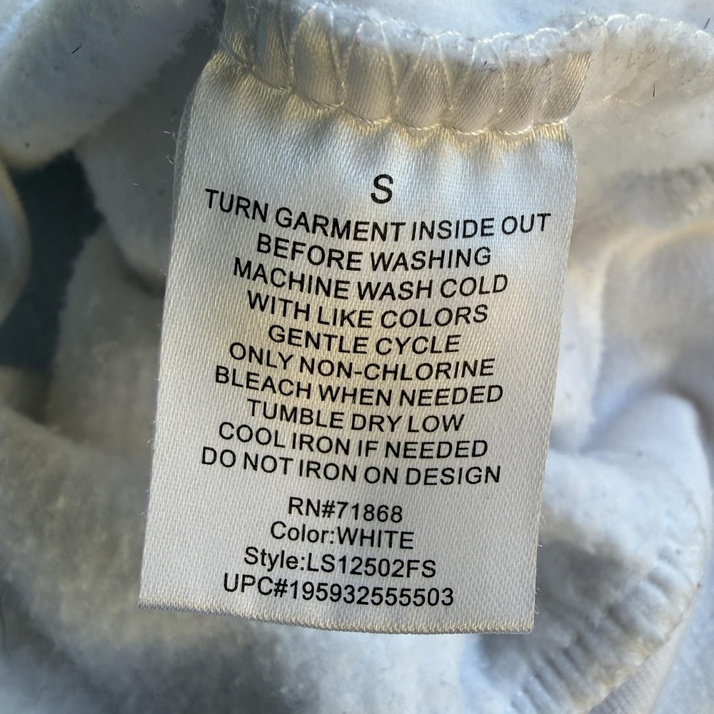 Care Bears Sweatshirt Kids Small 4-6 White Grumpy Bear Fleece Crew Neck - Picture 6 of 9